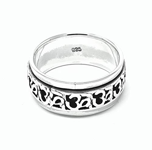Spinning Aum Ohm Om Design 925 Sterling Silver Ring for Men or Women W treasurebayb2b
