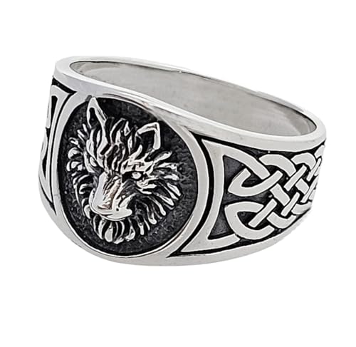Wolf Ring | Viking Wolf Oxidized Ring, Nordic Handmade Wolf Ring, Animal 925 Sterling Silver Ring for Men treasurebayb2b