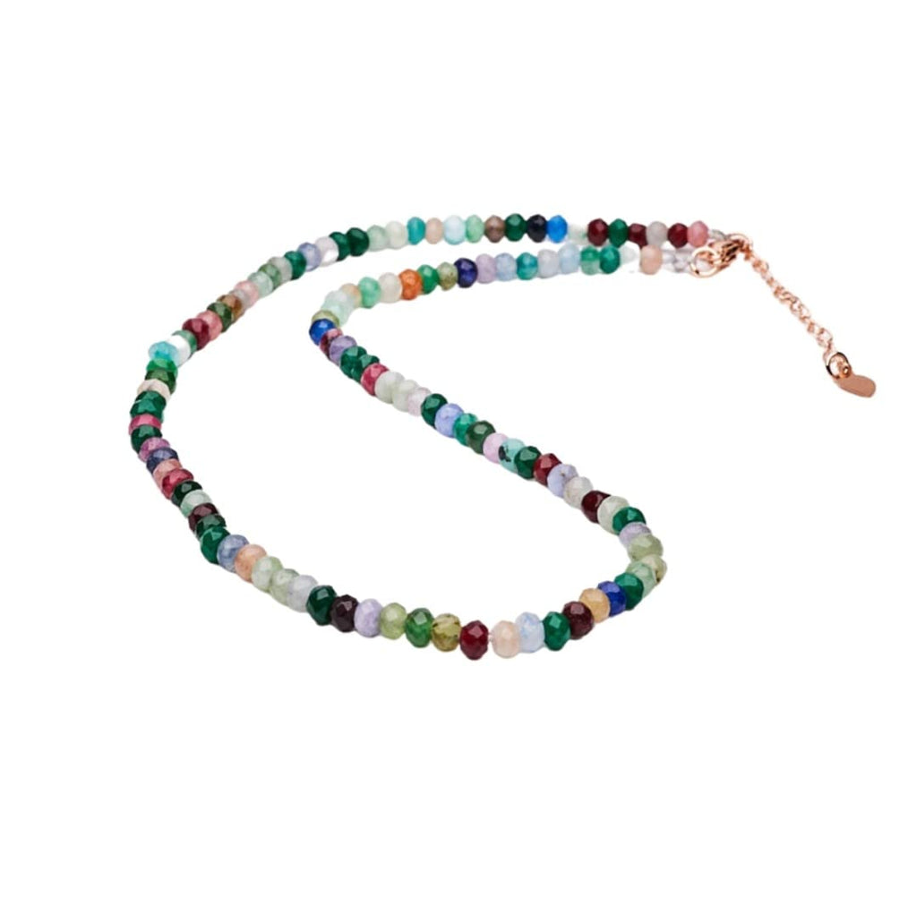 Handmade Womens Girls Beaded Necklace Choker - 4mm Beads Natural Gemstones Healing Crystal Jewellery Necklace treasurebayb2b