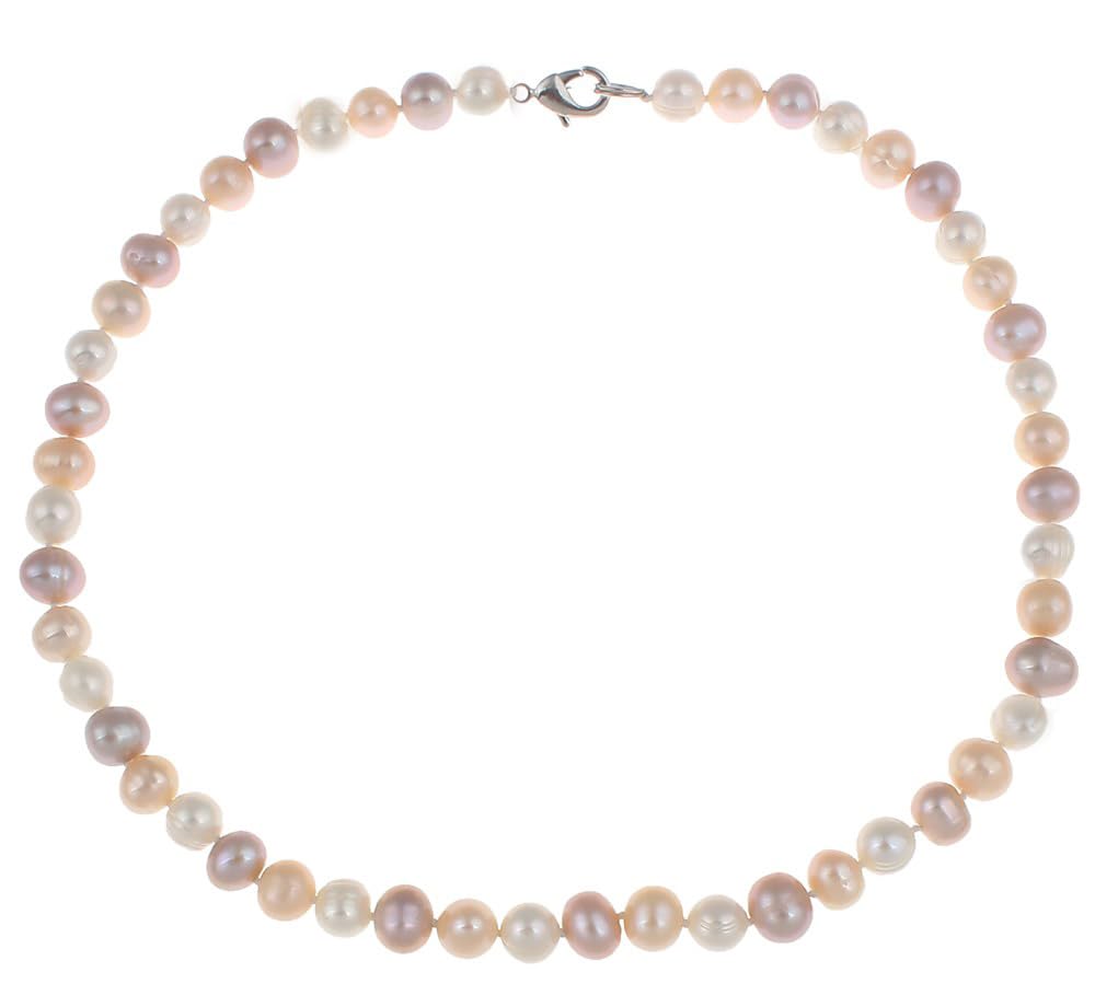 Women's Pearl necklace Bracelet Earrings set | Handmade 8-9mm Real Freshwater Pearl Beaded Necklace Set for Women Ladies and Girls treasurebayb2b