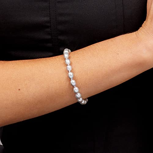 FAB Elegant 7-8mm Rice Shape Freshwater Pearl Bracelet for Women treasurebayb2b