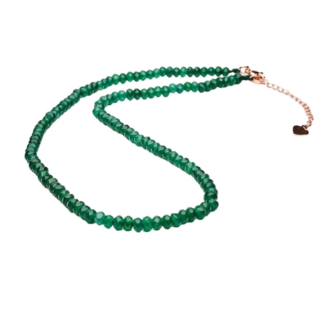 Handmade Womens Girls Beaded Necklace Choker - 4mm Beads Natural Gemstones Healing Crystal Jewellery Necklace treasurebayb2b
