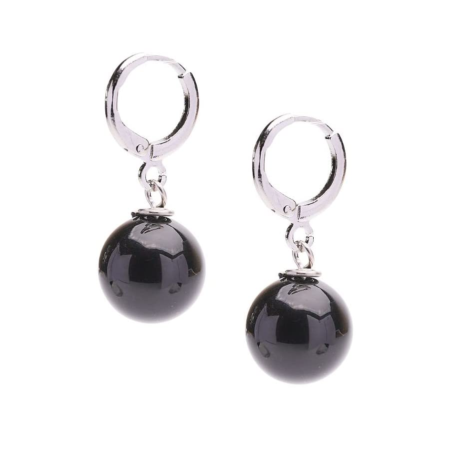Handmade Gemstone Beaded Earrings for Women and Teen - 12 Mm Ball Dangle Drop Earrings Gold Plated Leverback treasurebayb2b