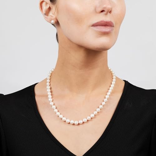 Stunning AA Grade 8-9mm Natural White Freshwater Pearl Necklace For Women and Girls treasurebayb2b