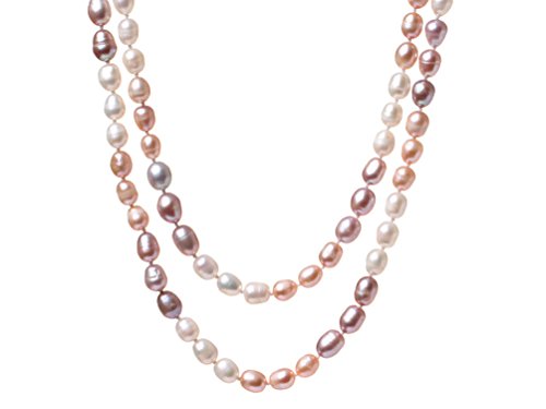 Stunning Multi-Colour 7-8mm Freshwater Pearl Necklace For Women 120cm treasurebayb2b