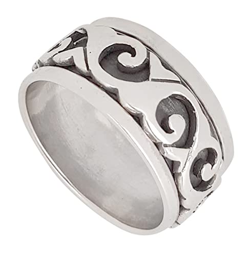 Men's 925 Sterling Silver Ring, Mens Celtic Ring, Spins Stress Relief Ring Choose Yours Size treasurebayb2b