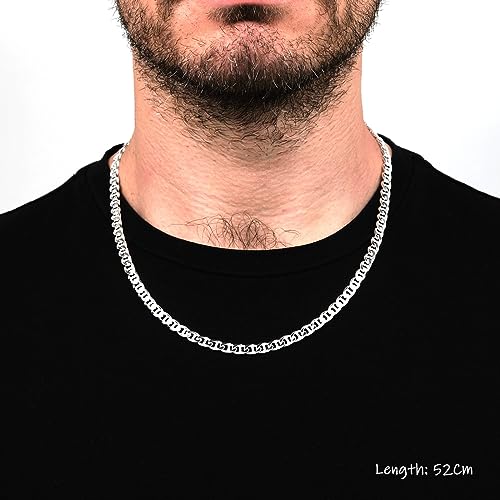 Men's Necklaces Heavy Thick 925 Sterling Silver 6.5MM Mariner Chain Necklace for Men Women Length 50/52/55/60 Cm treasurebayb2b