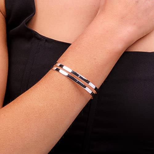 Stunning Womens Silver Bangle Bracelet made from Solid 925 Sterling Silver treasurebayb2b