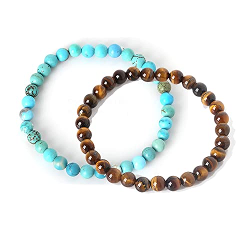 Handmade Womens Mens 6mm Gemstone Bracelet | Stress and Anxiety Power Bead Healing Crystal Gemstone Bracelet treasurebayb2b