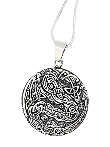 Men's 925 Sterling Silver Celtic Dragon Pendant with Chain treasurebayb2b