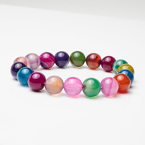 Handmade Womens Mens 10mm Natural Gemstone Bracelet | Stress and Anxiety Power Bead Healing Crystal Gemstone Bracelet treasurebayb2b