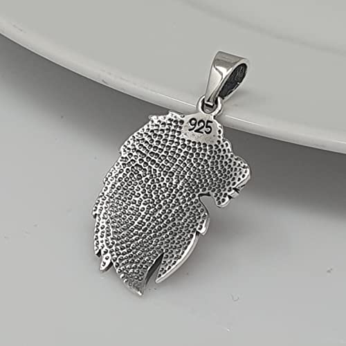 Mens Womens Silver Pendant - 925 Sterling Silver Celtic Knot Lion King Head Neo Pagan Pendant Necklace treasurebayb2b