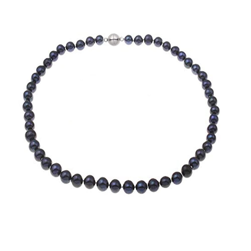 Stunning 7-8mm Natural Freshwater Pearl Necklace For Women and girls | Pearl Necklace colour: White ; Black, Grey treasurebayb2b