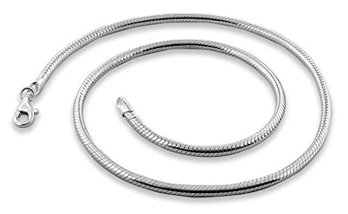 VN Jewelry Womens Mens Silver Chain necklace - Heavy 925 Sterling Silver Snake Chain Necklace for men and women - Silver Necklace Length Available In 16 18 19 20 21 22 24 26In treasurebayb2b