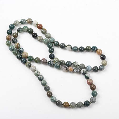Women's Handmade Gemstone Beaded Necklace | 10mm Natural Gemstone Beaded Sweater Chain Necklace 88Cm Long treasurebayb2b