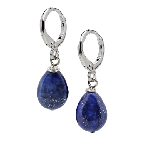 Handmade Gemstone Earrings 12 Mm Bead TearDrop Dangle Earrings for Women Teen Leverback Gold Plated | Birthstones Earrings More Colours treasurebayb2b