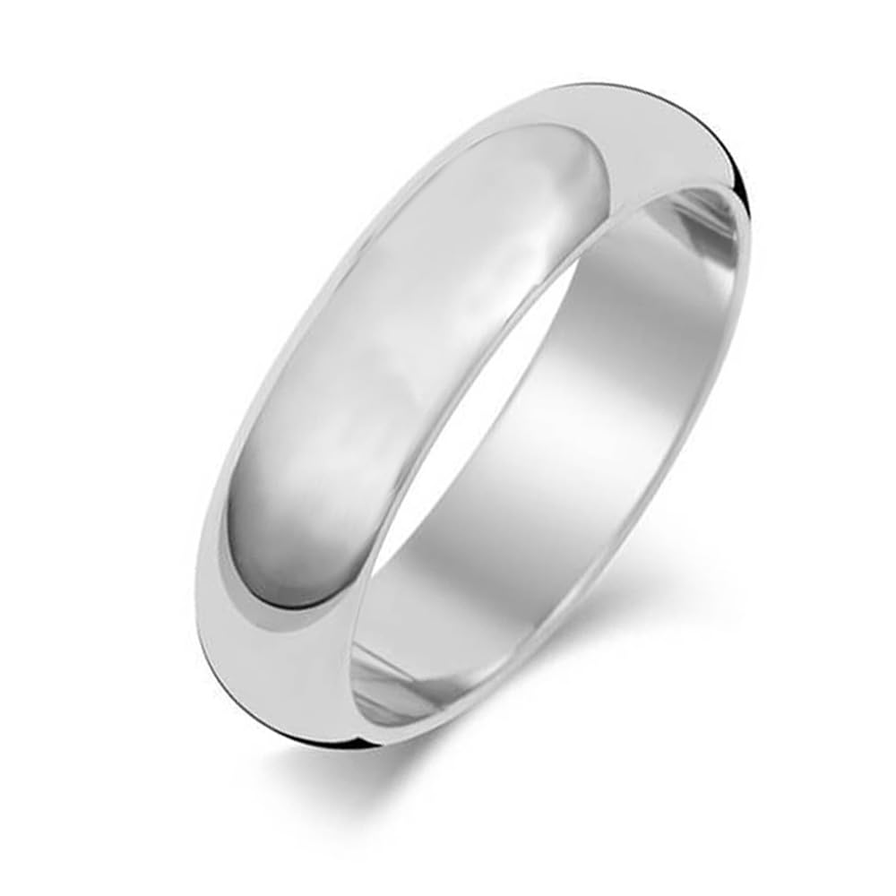 5/6/7/8mm Band Plain Silver Ring, Court Shape High Polished Sterling Silver Wedding Engagement Ring for Men Women treasurebayb2b