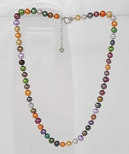 Multi-Colour 8-9mm Freshwater Pearl Necklace Length 45cm Plus 5cm Chain Extender treasurebayb2b