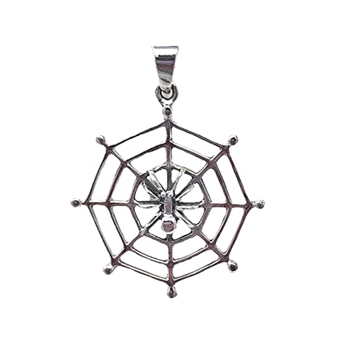 Men's Women's Jewellery 925 Sterling silver Spider on The Web Pendant treasurebayb2b