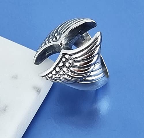 925 Sterling Silver Eagle Wings Ring For Men, Motorcycle Eagle Wings Biker Ring treasurebayb2b