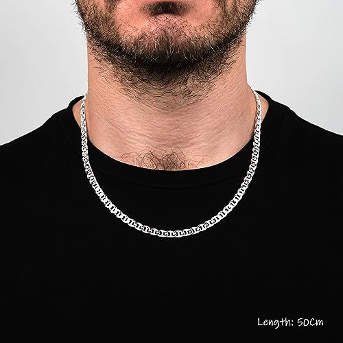 Men's Necklaces Heavy Thick 925 Sterling Silver 6.5MM Mariner Chain Necklace for Men Women Length 50/52/55/60 Cm treasurebayb2b