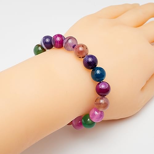 Handmade Womens Mens 10mm Natural Gemstone Bracelet | Stress and Anxiety Power Bead Healing Crystal Gemstone Bracelet treasurebayb2b