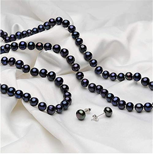 Women's Pearl necklace earrings Set | Elegant and Clasic 7mm Freshwater Pearl Jewellery Set for Women With Sterling Silver Clasp treasurebayb2b