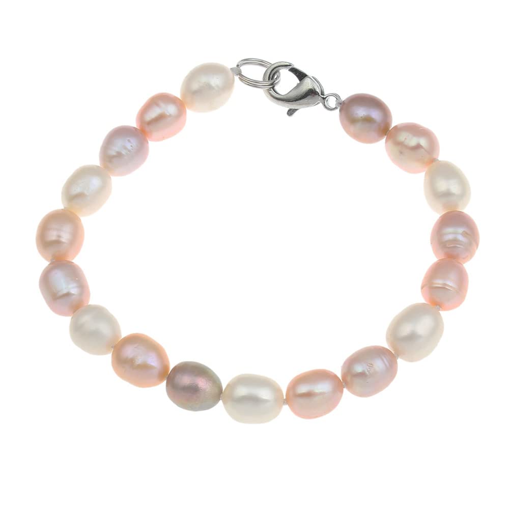 Women's Pearl Bracelet Elegant 8-9mm Rice Shape Freshwater Pearl Bracelet for Women Ladies and Girls | VN Jewellery Wholesale treasurebayb2b