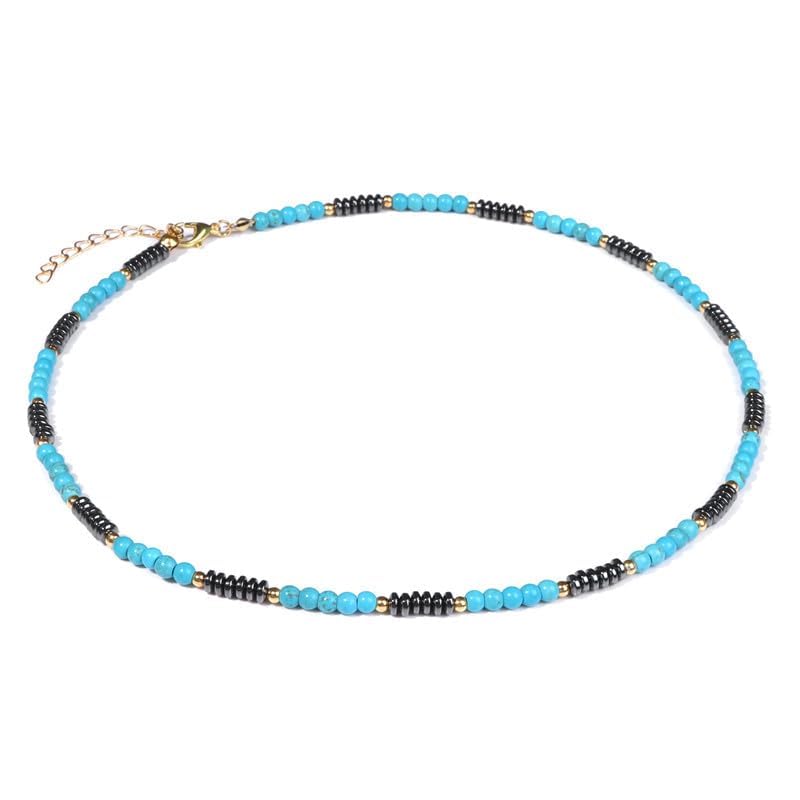 Handmade Womens Girls Beaded Necklace Choker | 4mm Natural Gemstones Healing Crystal Beaded Jewellery Choker For Women and Girls treasurebayb2b
