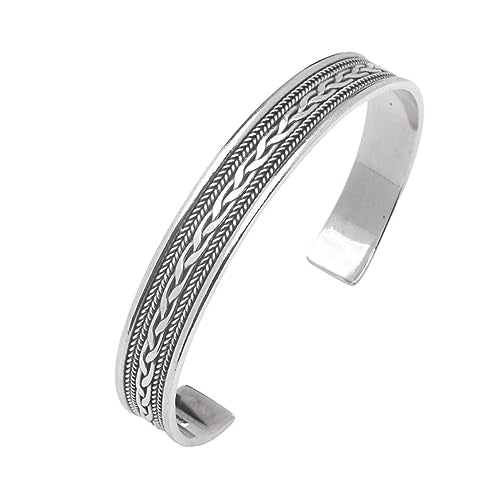 Stunning Mens Solid 925 Sterling Silver Bangle Bracelet treasurebayb2b