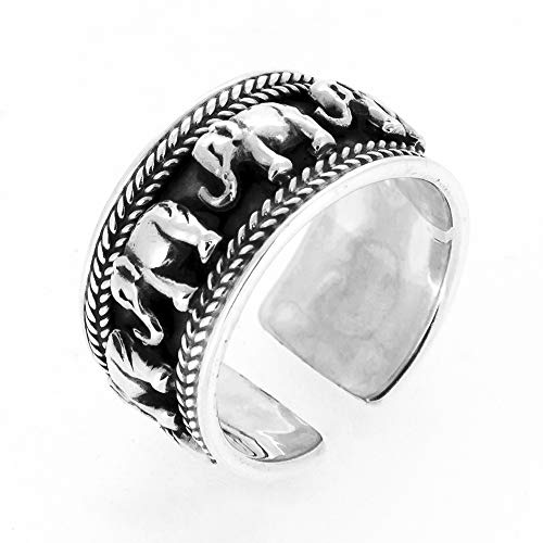 Women's and Men's Chunky Ring 12mm 925 Sterling Silver Ring Elephant Design Available in Sizes L-P treasurebayb2b