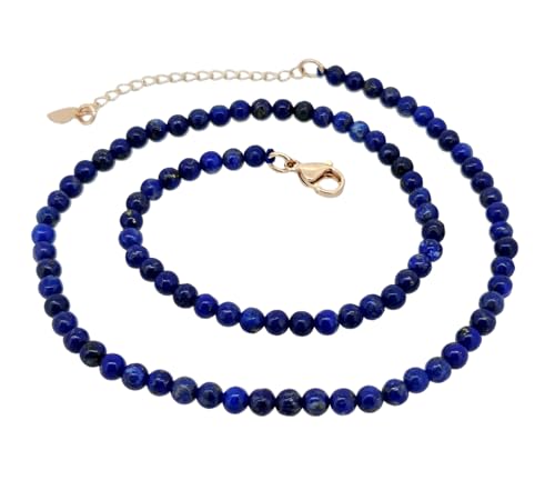Handmade Womens Girls Beaded Necklace Choker - 4mm Beads Natural Gemstones Healing Crystal Jewellery Choker Necklace treasurebayb2b