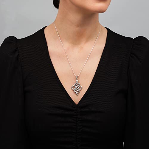 Stylish men's Womens 925 Sterling Silver Snake Pendant on Chain treasurebayb2b