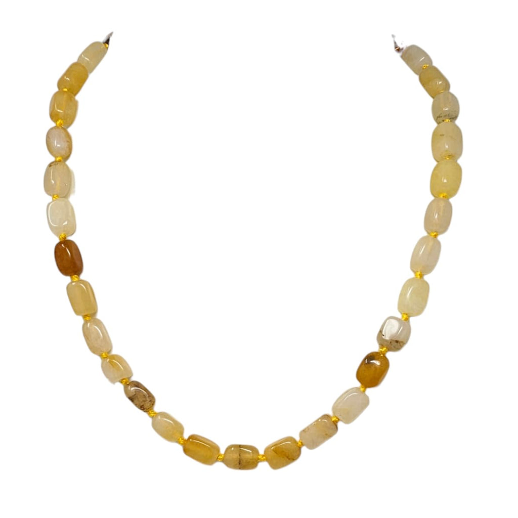 Womens Handmade Natural Gemstone Beaded Necklace - Pink Rose Quartz, Green aventurine, Yellow Agate Beaded Necklace for Women Ladies and Girls treasurebayb2b