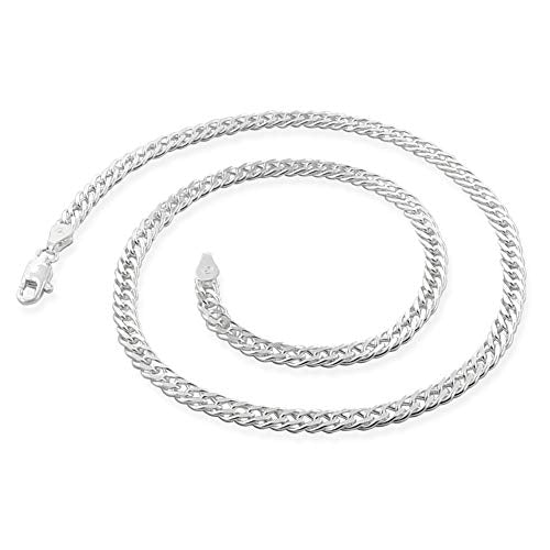 Italian Silver Chain for men and Women 5.5mm Rombo Solid 925 Sterling Silver Chain in 40cm 45cm 48cm 50cm 52cm 55cm and 60cm treasurebayb2b