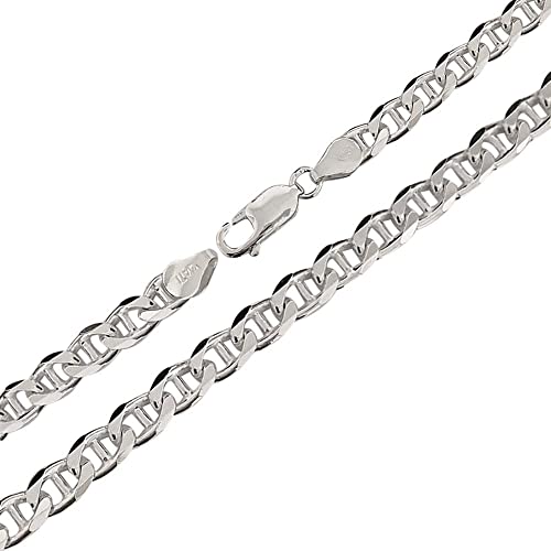 Men's Necklaces Heavy Thick 925 Sterling Silver 6.5MM Mariner Chain Necklace for Men Women Length 50/52/55/60 Cm treasurebayb2b