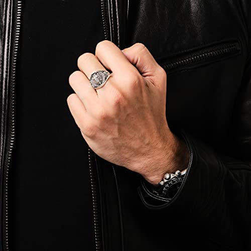 Chunky Solid 925 Solid Silver Wolf Design Silver Ring For Men treasurebayb2b