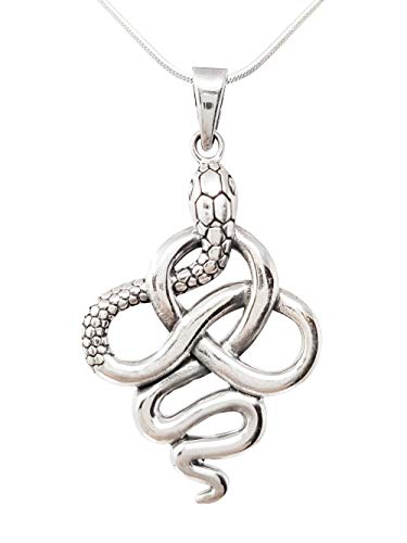 Stylish men's Womens 925 Sterling Silver Snake Pendant on Chain treasurebayb2b