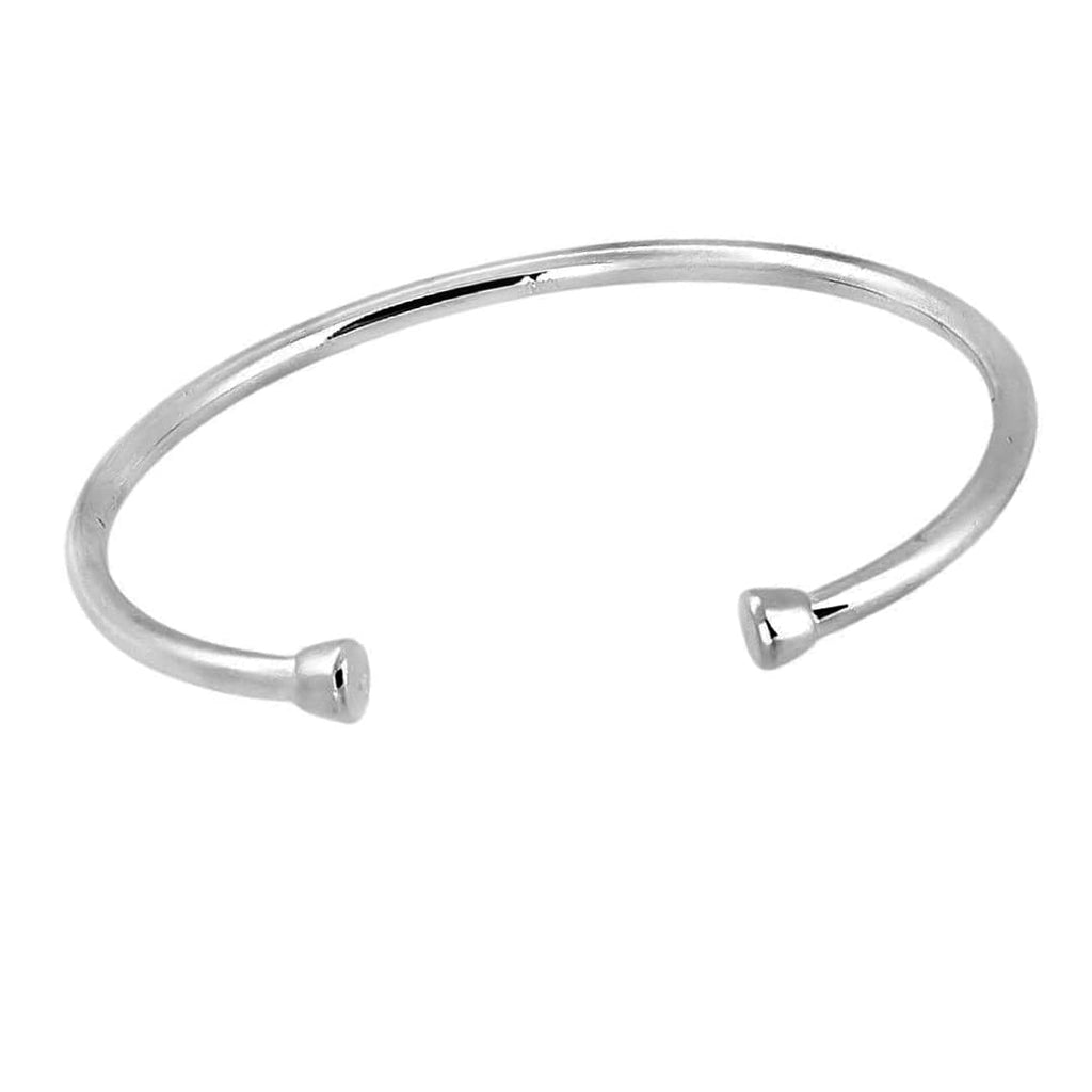 Men's Solid 925 Sterling Silver Torque Bangle Bracelet - Plain Silver Bracelet for Men treasurebayb2b