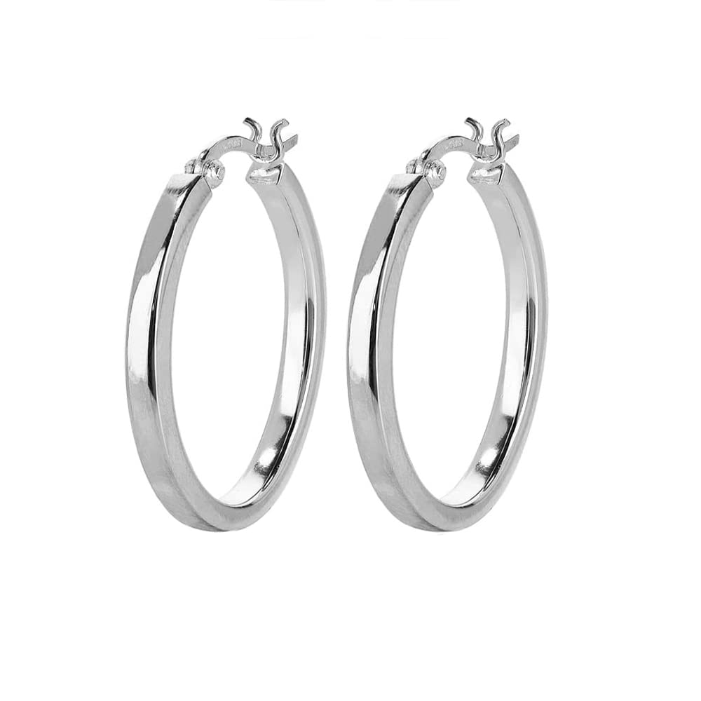 Women's Silver Hoop earrings - Classic 925 Silver Circle Hoop Earrings for Women and Girls 4.5 Cm treasurebayb2b