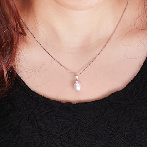 Women's Pearl Jewellery Set Classic AA Grade 8-9mm Freshwater Pearl Necklace and Earrings Jewellery Set For Women Ladies and Girls Colour: White Grey Pink Black White treasurebayb2b