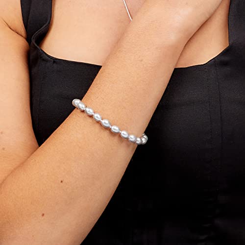 FAB Elegant 7-8mm Rice Shape Freshwater Pearl Bracelet for Women treasurebayb2b