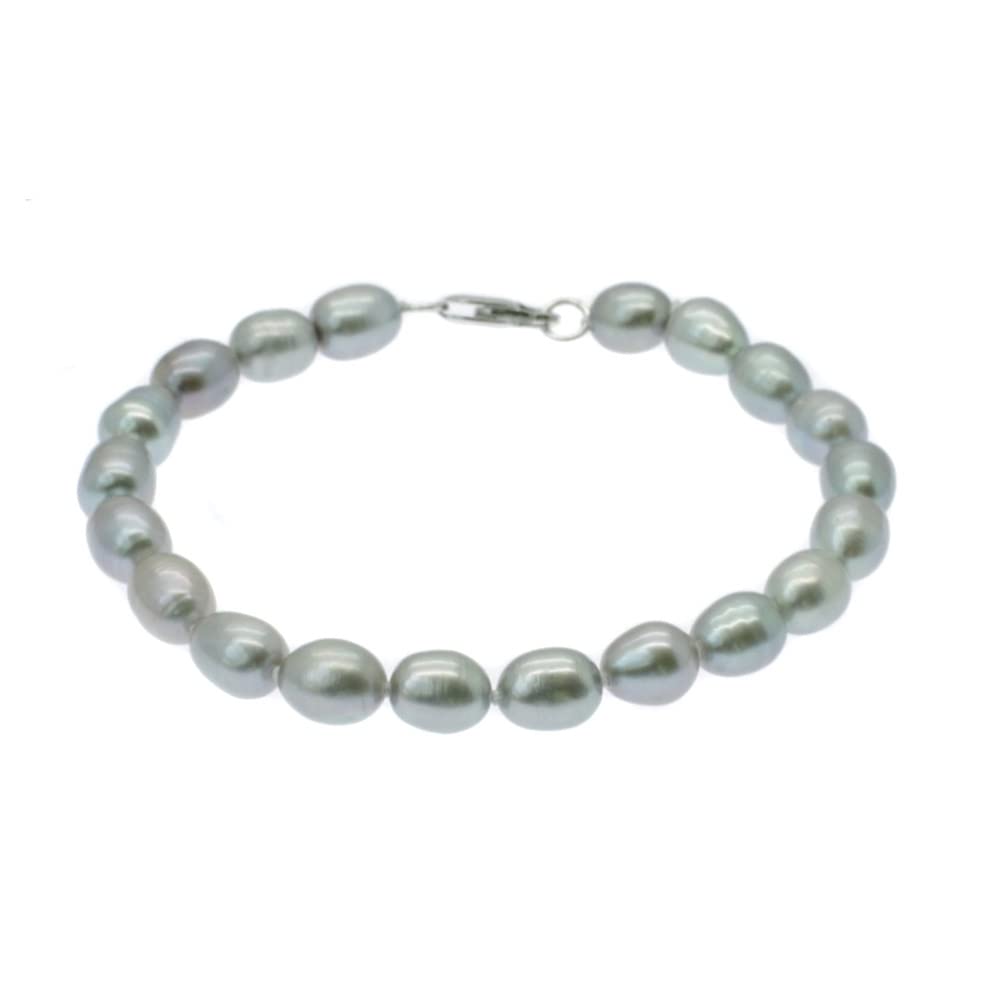 FAB Elegant 7-8mm Rice Shape Freshwater Pearl Bracelet for Women treasurebayb2b