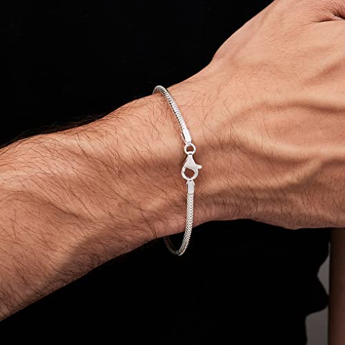 Women's Men's Bracelet Italian 925 Sterling Silver 3.3MM Thick Snake Chain Bracelet for Men and Women treasurebayb2b