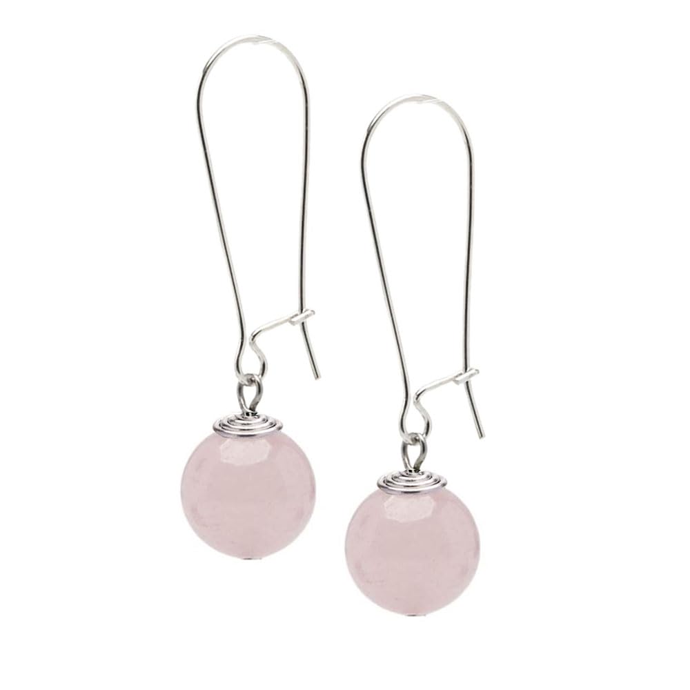 Handmade Women's Natural Gemstone Sterling Silver Long Dangle Drop Earrings Ball Beaded Earrings for Girls | Gift for Women, Girls treasurebayb2b