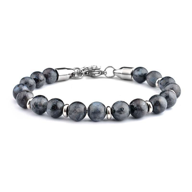 Mens Beaded Bracelet - Handmade Natural Gemstone Bracelet Adjustable - 8MM Round Beads Tiger's Eye, Turquoise, Black Onyx Gemstone Beaded Bracelet for Men Women treasurebayb2b