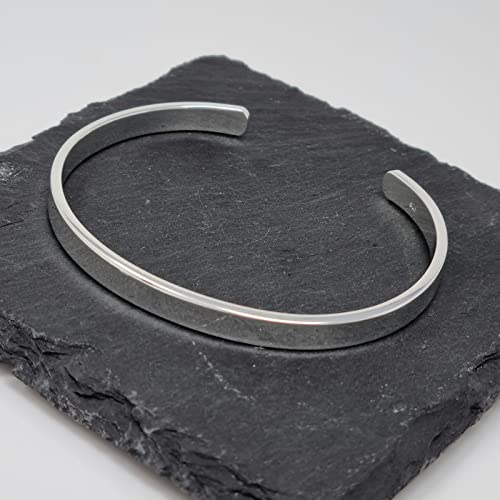 Men's Solid 925 Sterling Silver Bangle, Plain Silver Cuff Bracelet treasurebayb2b