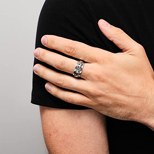 Mens Womens Silver Ring - 925 Sterling Silver BirdDesign Ring - Spinning Spinner Fidget Ring size P R T W Y W Z treasurebayb2b