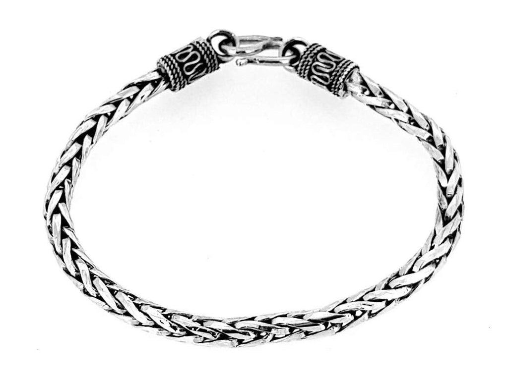 Men's Women's Fox Tail Silver Chain Bracelet 925 Sterling Silver Bali Chain Bracelet treasurebayb2b