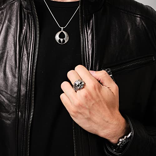 Biker Jewellery 925 Sterling Silver Skull Biker Gothic Punk Rocker Ring treasurebayb2b
